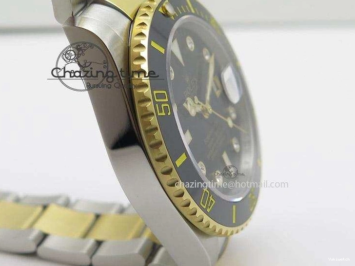 Black A2836 LN YG Submariner SS Bracelet Markers on Dial Diamonds 116613 0418
